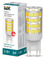 Лампа светодиодная CORN капсула 5Вт 230В 4000К керамика G9 IEK