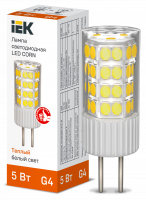 Лампа светодиодная CORN капсула 5Вт 230В 3000К керамика G4 IEK