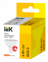Лампа светодиодная ALFA MR16 софит 6Вт 230В 3000К GU5,3 IEK