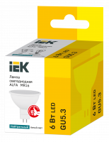 Лампа светодиодная ALFA MR16 софит 6Вт 230В 4000К GU5,3 IEK
