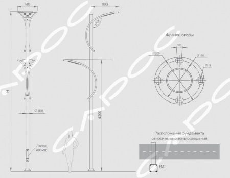 Светодиодная система уличного освещения Парус PRS2 60M – №2